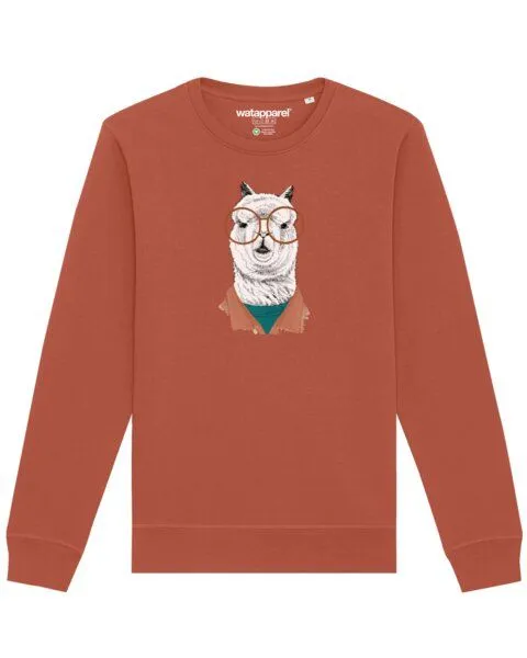 watapparel watapparel Sweatshirt Unisex Lama, Heritage brown, – Produktbild 1 von 4