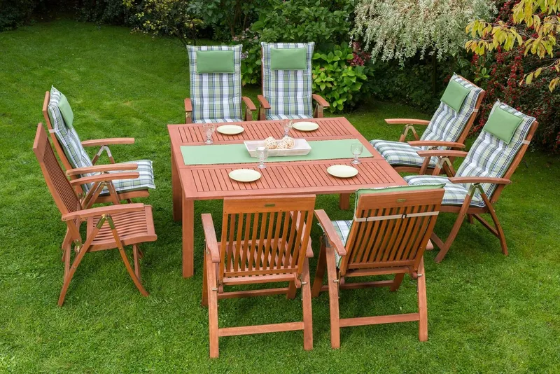Merxx Merxx Gartenstuhl Bordeaux, Eukalyptusholz (1 St), klappbar, verstellbar, Beige|braun, – Produktbild 1 von 5