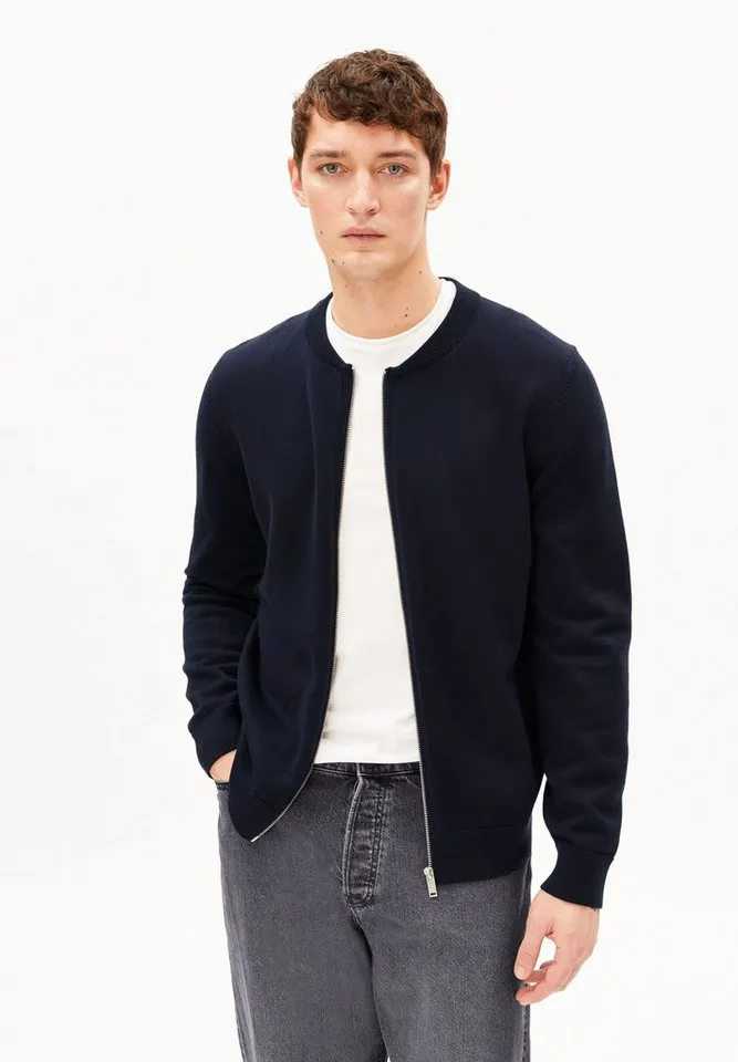 ARMEDANGELS ARMEDANGELS Cardigan AGAAMON Cardigan aus Bio-Baumwolle (Blousonkragen, Regular Fit), Blau, – Produktbild 1 von 5