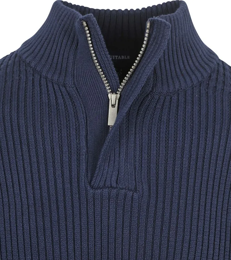 Suitable Suitable Mou Half Zip Pullover Navy - Größe M, Dunkelblau, – Produktbild 2 von 5