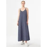 ORGANICATION ORGANICATION Gestreiftes Jerseykleid aus Bio-Baumwolle und Leinen, Navy/lavender fog, – Produktbild 1 von 1
