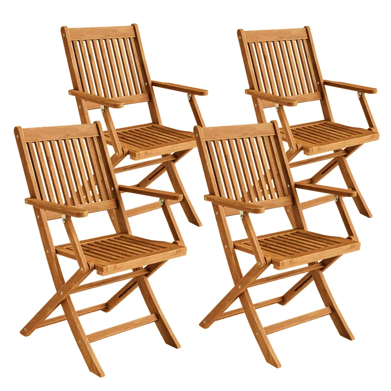 Casaria® Gartenstuhl Sydney 4er-Set Akazie FSC®-zertifiziert, Braun, – Produktbild 1 von 2