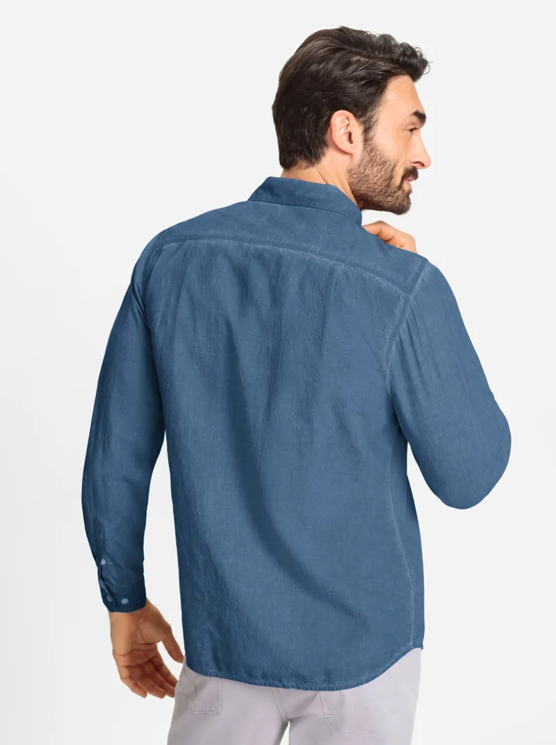 marco donati Langarmhemd jeansblau, Jeansblau, – Produktbild 2 von 2