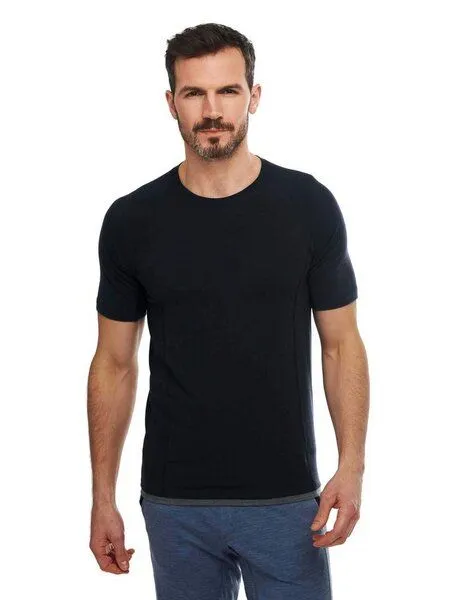 Dagsmejan Dagsmejan Herren T-Shirt aus Merino Wolle, Winter night melange, – Produktbild 1 von 4
