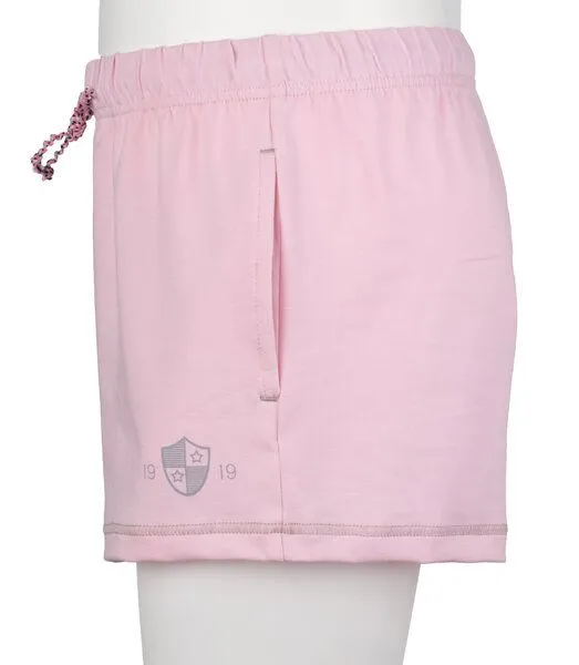 Haasis Bodywear Haasis Bodywear Mädchen Short kurz mit Seitentaschen und Motivdruck, Single Jersey mit Elasthan, reine Bio Baumwolle, GOTS zertifiziert, Made in Europe, Hellrosa, – Produktbild 1 von 4