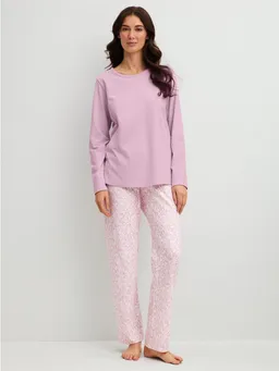 CALIDA CALIDA Schlafanzug Blooming Nights (2 tlg) Streifen-Design, Single Jersey Qualität, Rundhals, Langarm, weich – Produktbild 1 von 1