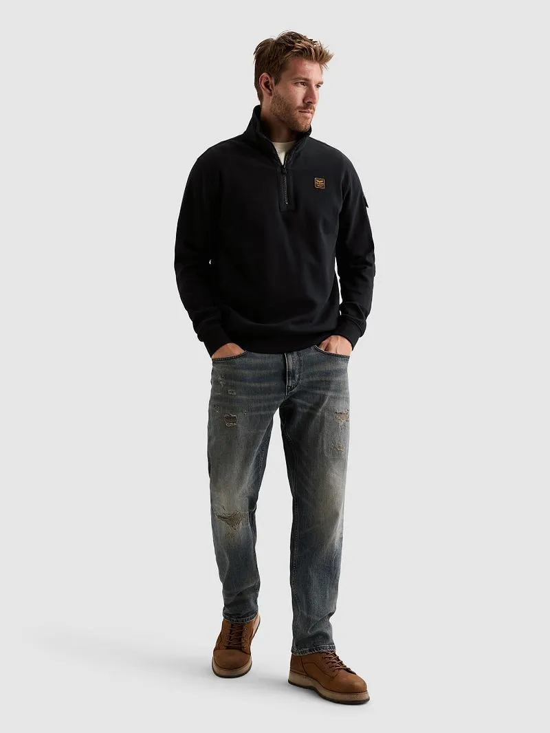 PME Legend PME Legend Half Zip Sweater Salute - Größe L, Dunkelblau, – Produktbild 1 von 4