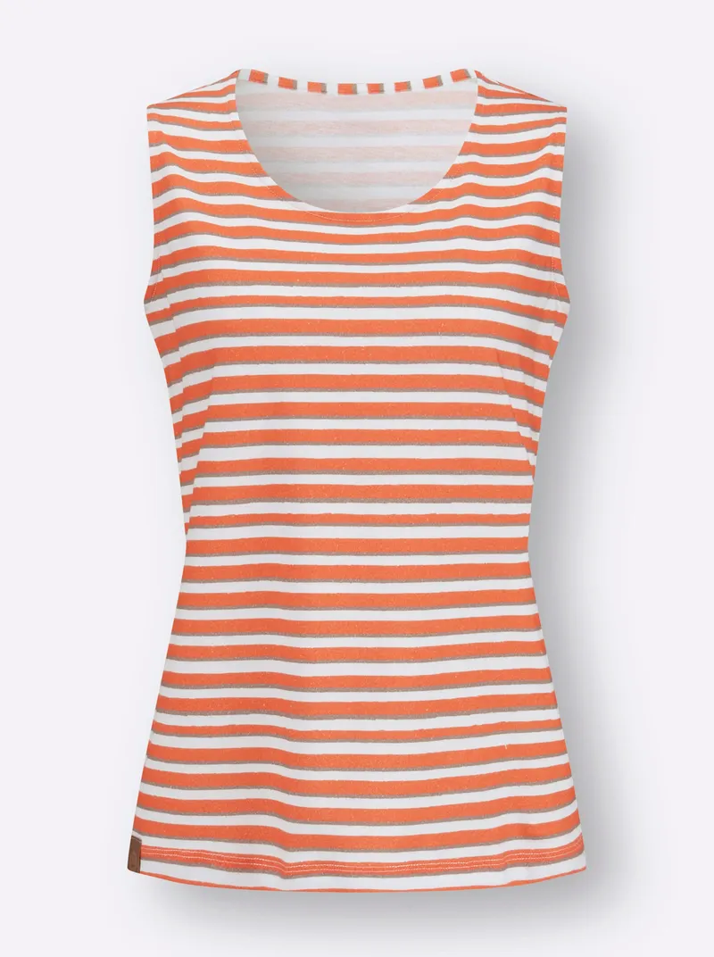 Witt Ringelshirt orange-weiß-geringelt, Orange-weiß-geringelt, – Produktbild 1 von 2