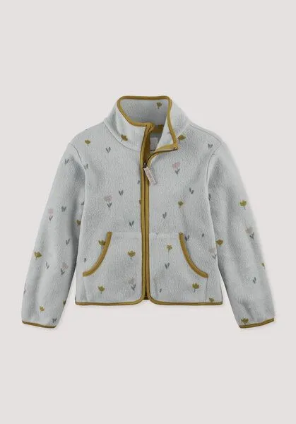 hessnatur hessnatur Fleece-Jacke aus reiner Bio-Baumwolle, Nebelgrau, – Produktbild 1 von 3