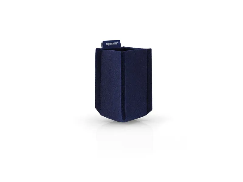 magnetoplan magnetoplan Stifteköcher "ecoAware" SMALL 60 x 100 x 60 mm, RC-PET Filz dunkelblau – Produktbild 2 von 3