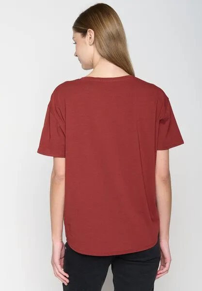 GreenBomb GREENBOMB Basic T-Shirt Feel, Red berry, – Produktbild 3 von 4