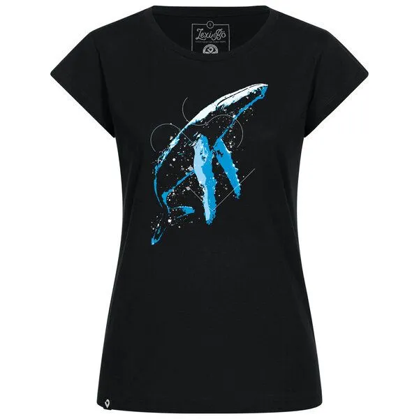 Lexi&Bö Lexi&Bö Humpback Whale Damen T-Shirt, Schwarz, – Produktbild 1 von 1