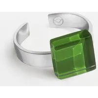 ALEXASCHA ALEXASCHA Geometrischer Ring aus Glas, mini | PUREFORM, Grasgrün, – Produktbild 1 von 1
