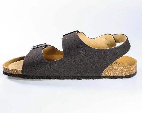 Plakton Plakton Vegane Männer Riemensandale BAKU mit 3 einstellbaren Schnallen in Wildleder-Optik, Schwarz, – Produktbild 3 von 4