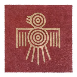 Veskor Cassiopeia Veskor Cassiopeia QUETZAL Linoldruck | 22 × 22 cm | Gold auf Rot – Produktbild 1 von 1