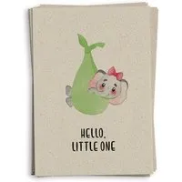 matabooks matabooks® A6 Grußkarte/Klappkarte aus nachhaltigem Graspapier, Hello little elephant, – Produktbild 1 von 1