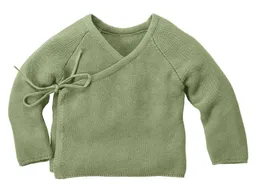 HANS NATUR Baby und Kinder Jacke zum Wickeln Strick-Qualität Bio-Baumwolle matcha Gr. 50/56 – Produktbild 1 von 1
