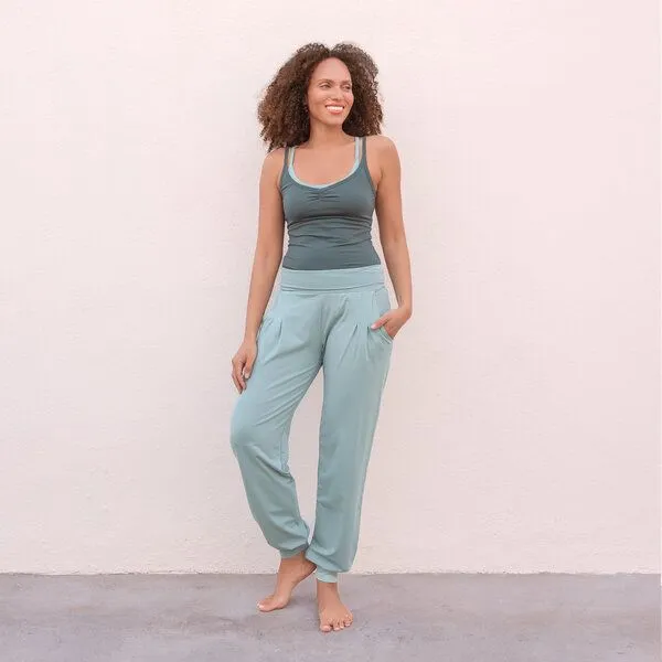 Jaya Jaya SOFIA 2 FARBIG - Damen - Top für Yoga und Freizeit aus Biobaumwolle, Forest/aqua, – Produktbild 4 von 4