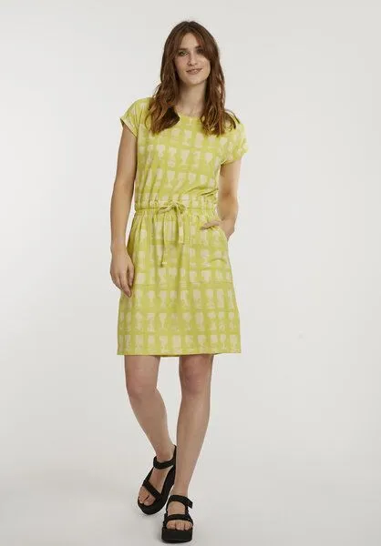 THOKKTHOKK ThokkThokk Damen Kleid Nachhaltig Fair, Brushstripes wild lime, – Produktbild 1 von 8
