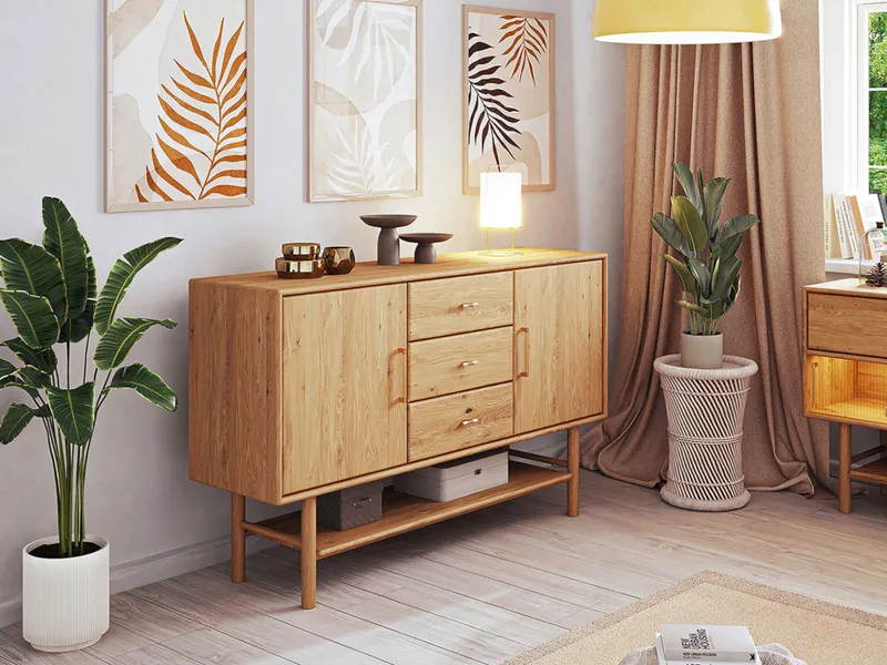 allnatura Sideboard "Serea" | Variante 03 | H99xB163xT45 cm, Kernbuche geölt, – Produktbild 2 von 2