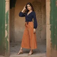 ManduTrap ManduTrap Tencel Stoffhose Leera aus 100% Lyocell – Wickelhose cognac braun, fair & vegan – Produktbild 1 von 1