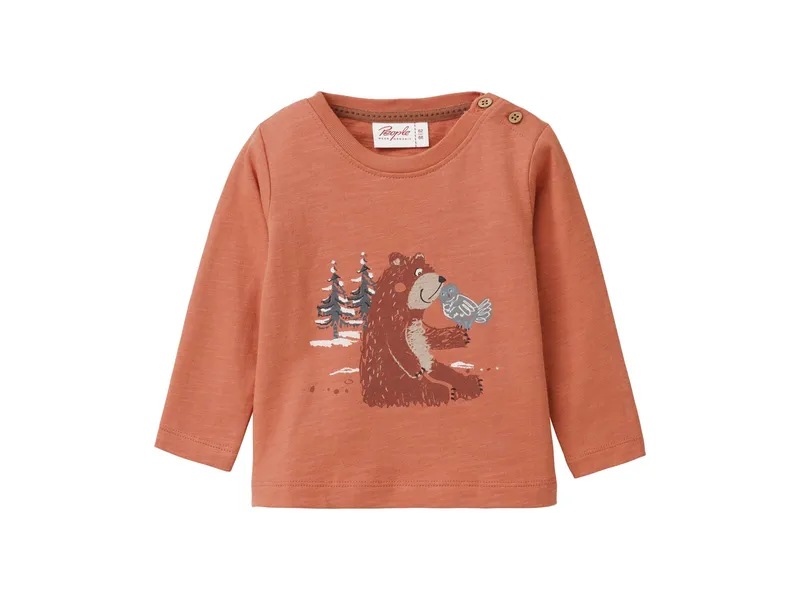 People Wear Organic People Wear Organic Langarm-Shirt Bio-Baumwolle (kbA) rost Gr. 98/104, Rot, – Produktbild 1 von 2