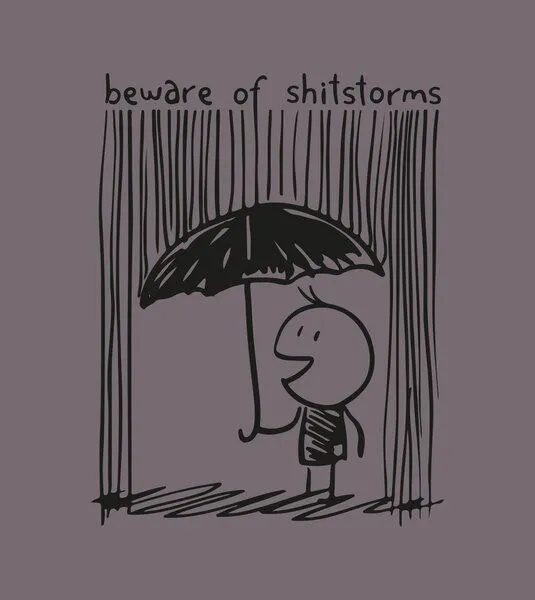 Gary Mash GARY MASH Shirt beware of shitstorms aus Biobaumwolle, Grau, – Produktbild 3 von 4