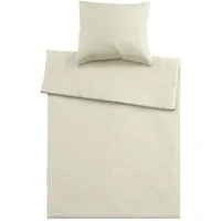 Bettwäsche "Single Jersey" aus Bio-Baumwolle 80 x 80 cm,/135 x 200 cm, natur – Produktbild 1 von 1