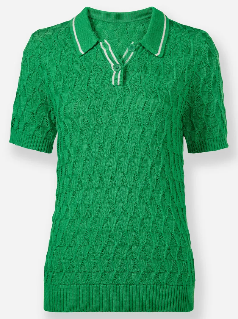 heine Polopullover, Grasgrün, – Produktbild 2 von 3