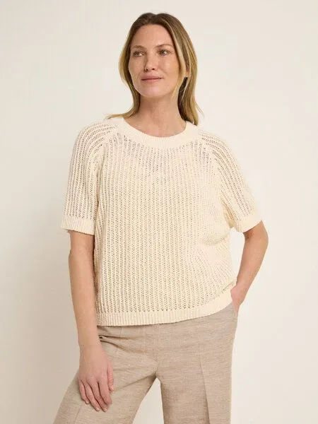 LANIUS LANIUS Boucle Pullunder (GOTS) aus Bio-Baumwolle, Creme, – Produktbild 1 von 4