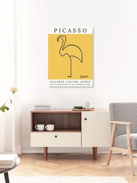 Photocircle Photocircle Poster / Leinwandbild - Picasso Flamingo – gelb – Produktbild 3 von 4