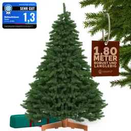Casaria® Künstlicher Weihnachtsbaum Premium 180cm PE / PVC mit Holzständer FSC® – Produktbild 1 von 1
