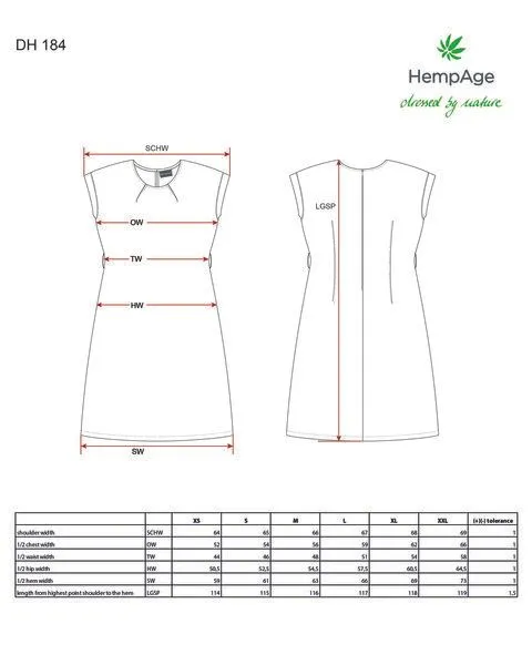 HempAge HempAge Zeitloses Midikleid Hanf/Biobaumwolle, Wave (blau), – Produktbild 3 von 4