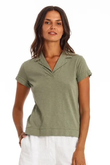 RAVENS VIEW IBIZA RAVENS VIEW IBIZA Damen vegan Polo T-Shirt Alexa Khaki Grün, Grün, – Produktbild 2 von 2