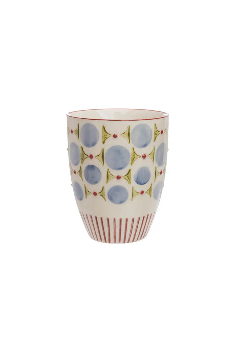 Tranquillo Becher RETROFLORIA – Steinzeug - blau – Produktbild 1 von 2