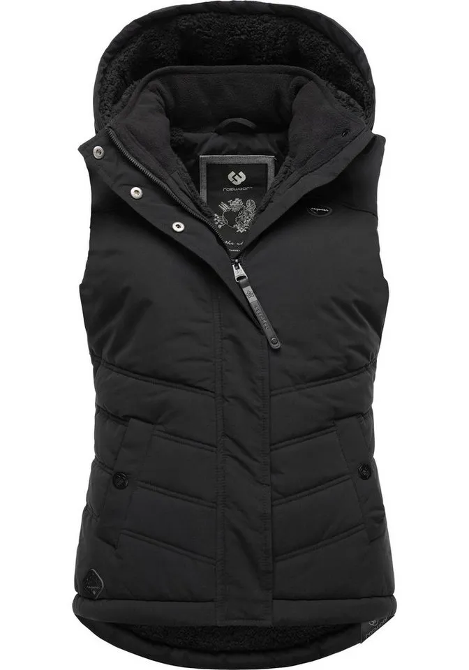 ragwear ragwear Steppweste Hesty Wasserdichte Outdoor-Weste mit abnehmbarer Kapuze, Schwarz, – Produktbild 2 von 5