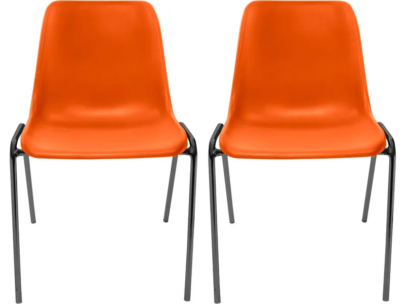 2x Besucherstuhl "ECO" Gestell anthrazit, Kunststoffschale orange – Produktbild 1 von 1