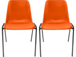 2x Besucherstuhl "ECO" Gestell anthrazit, Kunststoffschale orange – Produktbild 1 von 1