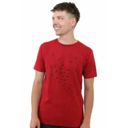 Spangeltangel Spangeltangel T-Shirt "Vogelschwarm", bedrucktes Herrenshirt, Siebdruck, Bio-Baumwolle – Produktbild 1 von 1