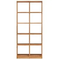 Regal "Grid" 2 x 5 Fächer, B 92 x H 202 x T 34 cm, Wildeiche geölt – Produktbild 1 von 1