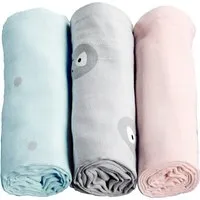HANS NATUR HANS NATUR Spucktücher Bio-Baumwolle 3er Set "Teddy" Maße 75 x 75 cm, Mehrfarbig, – Produktbild 2 von 3
