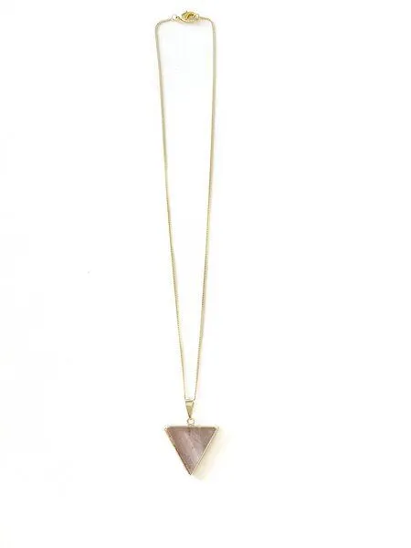 Crystal and Sage Crystal and Sage Bergkristall Dreieck Halskette, aufrecht, vergoldet oder versilbert, Gold, – Produktbild 6 von 8