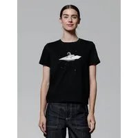 watapparel watapparel T-Shirt Frauen Fly me to the moon, Black, – Produktbild 1 von 1