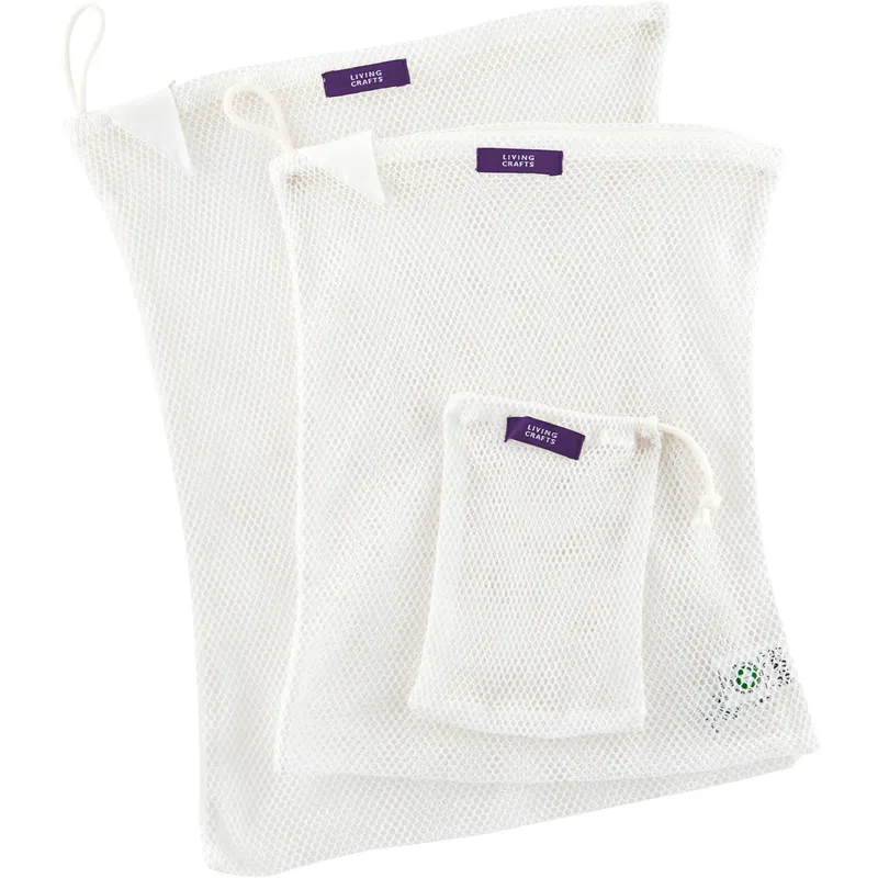 Living Crafts LIVING CRAFTS - Home Wäschenetz, Set 2er - Weiß (100% Bio-Baumwolle), Nachhaltige Mode, Bio Bekleidung, Weiß, – Produktbild 1 von 1