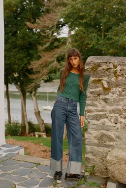Nénés Nénés Damen vegan Jeans Louane Blau Gestreift – Produktbild 1 von 1