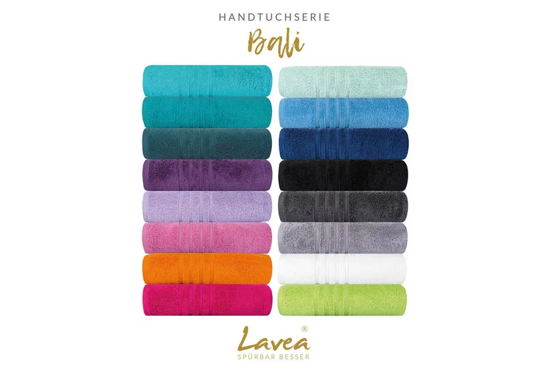 Lavea Badetuch Bali Duschtuch 100x150 cm Duschtuch 70x140 cm, Weiches Bio-Baumwollfrottee (1-St), Handtuch, GOTS-zertifiziert, extra saugstark mit 500g/m², Rosa, – Produktbild 3 von 4