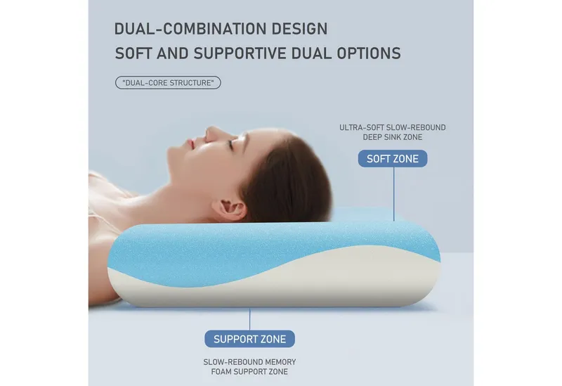 ROYGBIV Nackenstützkissen Memory Foam Kissen, Orthopädisches Kissen, 12cm Kopfkissen OEKO-TEX®, Ruckenschlafer, Bauchschlafer, Seitenschlafer, für Allergiker geeignet – Produktbild 2 von 5