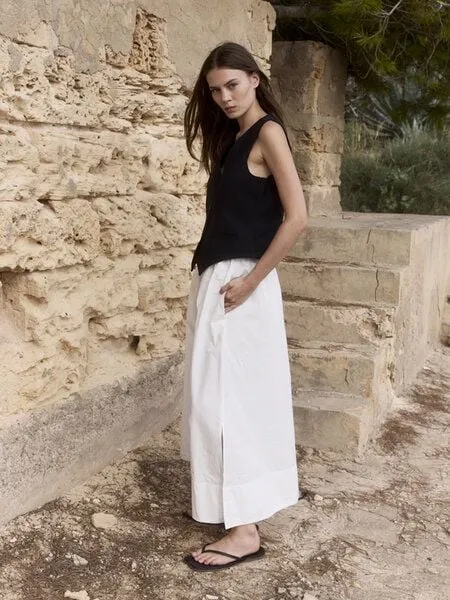 WOTE WOTE Maxi Rock aus Bio-Baumwolle, Off-white, – Produktbild 1 von 4