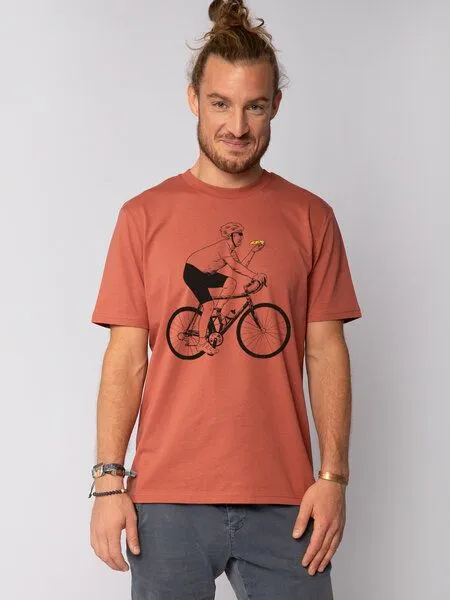 watapparel watapparel T-Shirt Unisex Fahrrad und Pizza, Heritage brown, – Produktbild 1 von 3