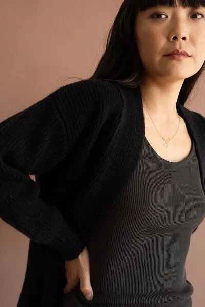 TIRALAHILACHA TIRALAHILACHA Gonda long cardigan, Schwarz, – Produktbild 1 von 2